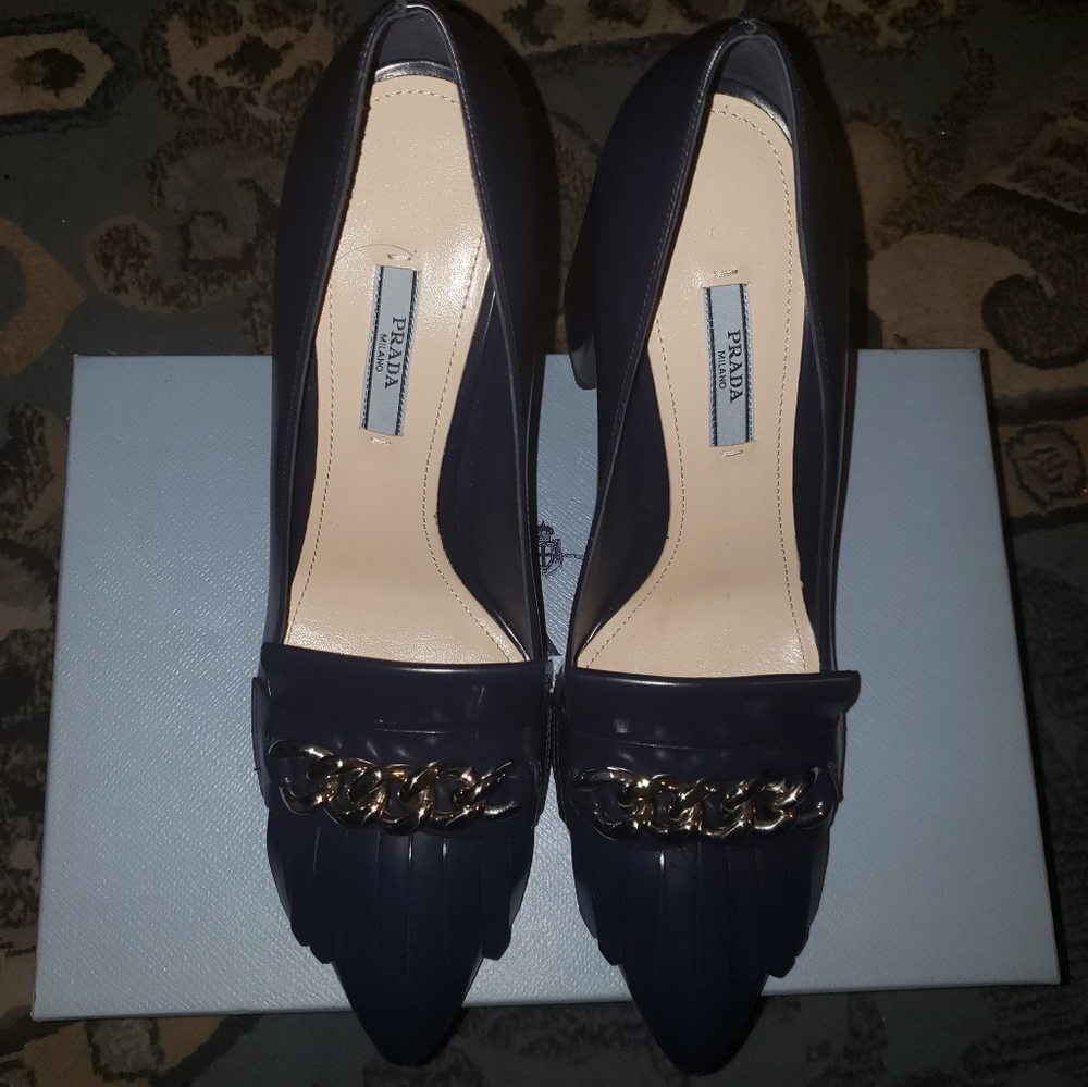 PRADA Milano Block Heel Pump